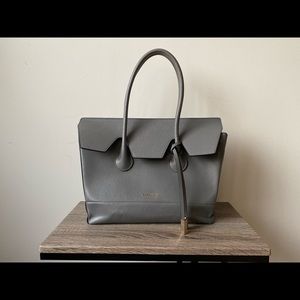 Coccinelle saffiano tote in grey, lightly used